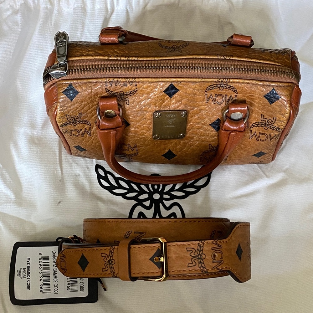 MCM Brown Crossbody Bag with Black Accents